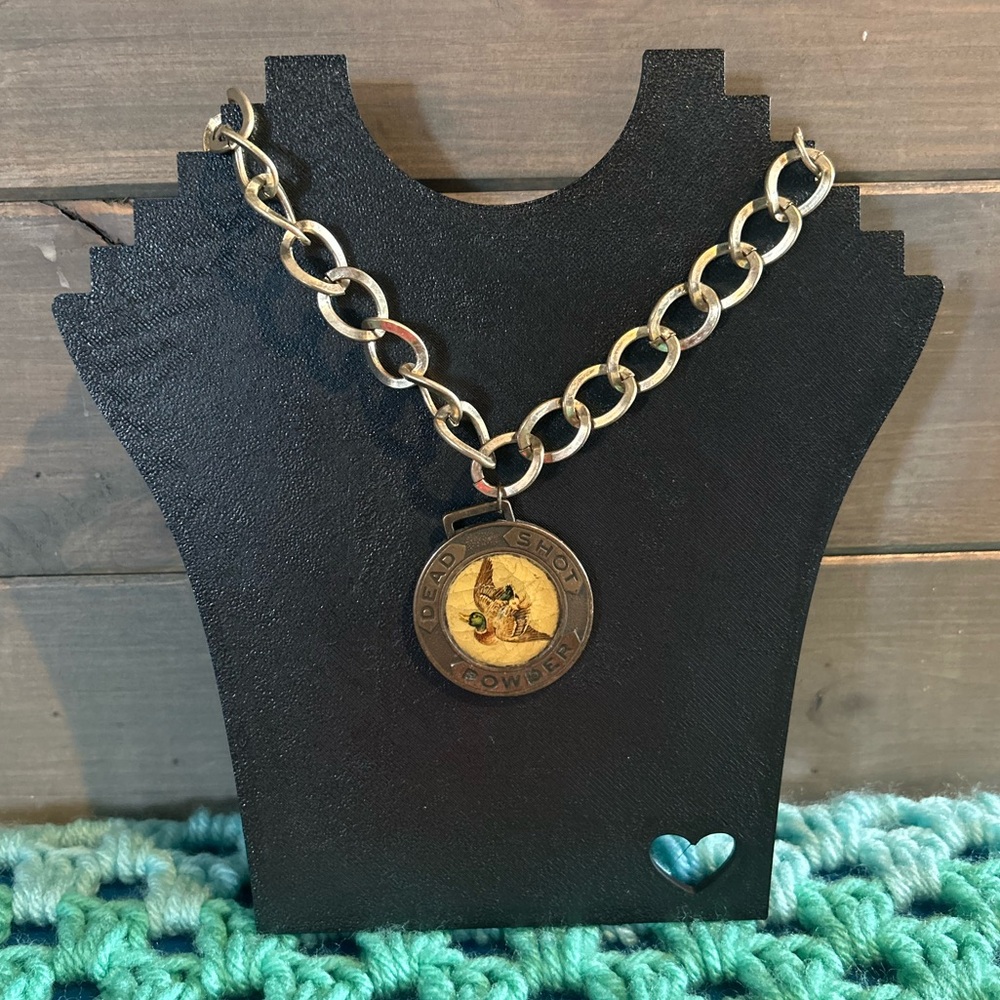Vintage Dead Shot Powder Fob Necklace